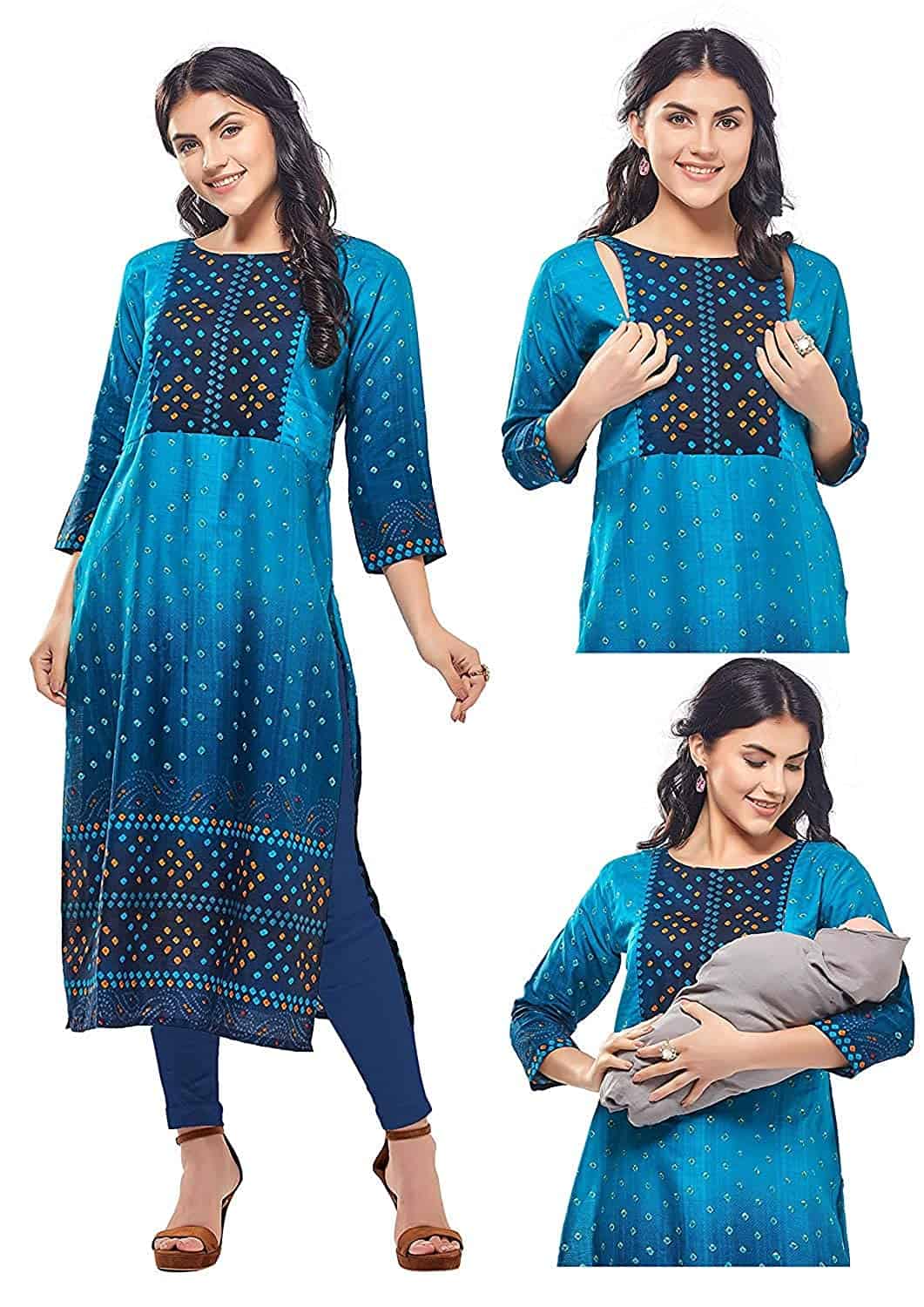 Pure Cotton Feeding Kurtis With Both Sides Zip at Rs 1027.00 | Feeding  Dress | ID: 2848979707848