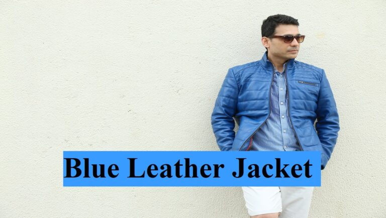 blue leather jacket mens
