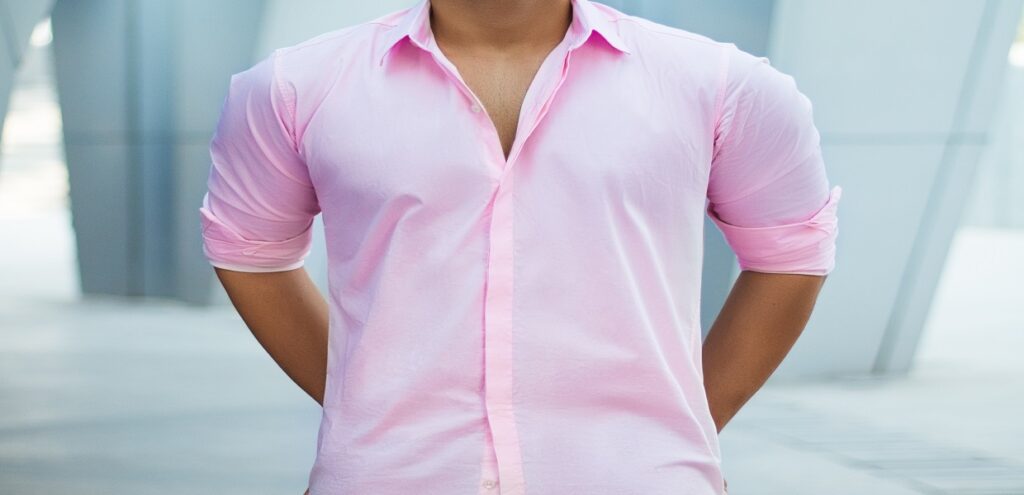 pink linen shirt