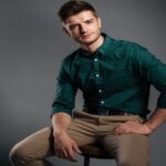 dark green linen shirt