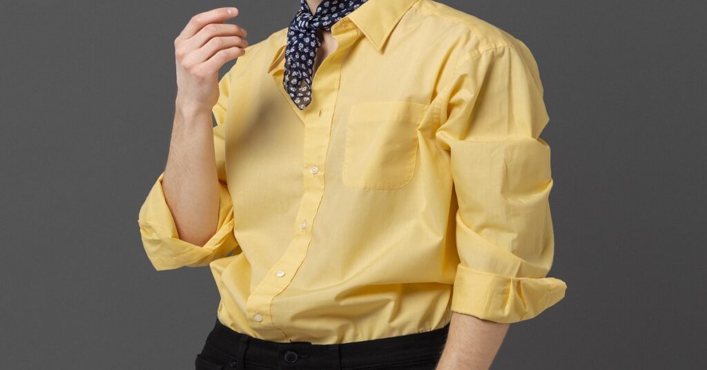 lemon yellow linen shirt
