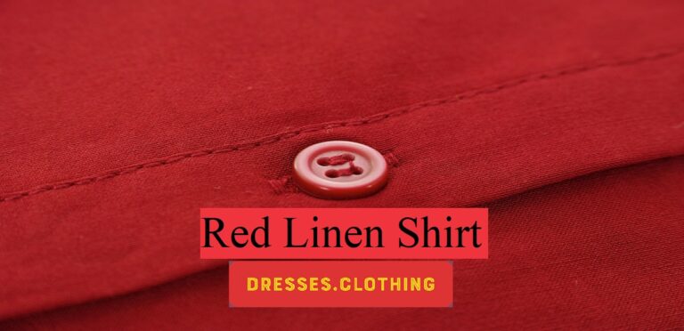 red linen shirt