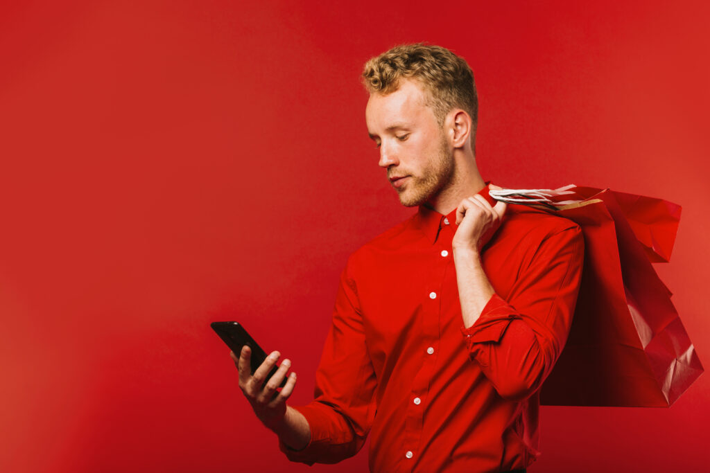 red linen shirt